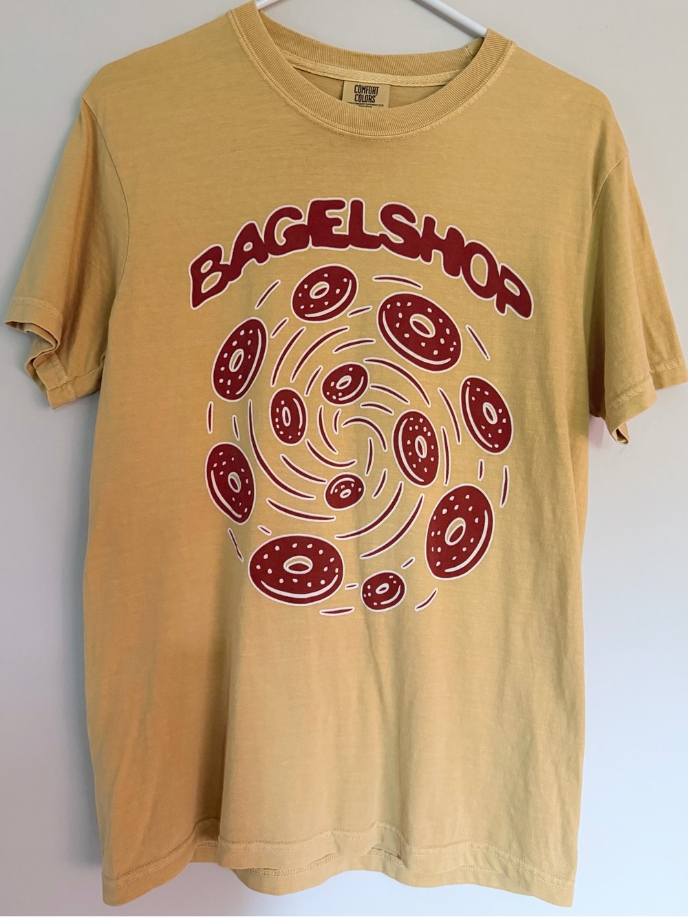 Comfort Colors Yellow BagelShop Graphic T-Shirt Unisex S Small